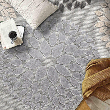 Tapis d'intérieur/extérieur Brescia Modern Floral Circles