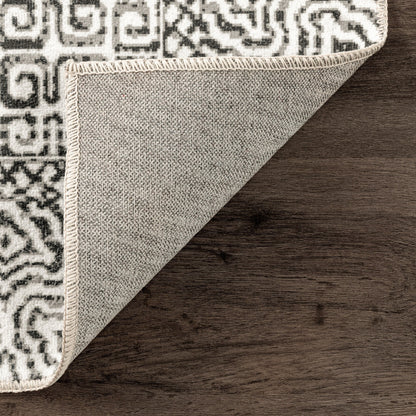 Tapis lavable en machine Nuloom Hart SpinClean Abstract Tribal