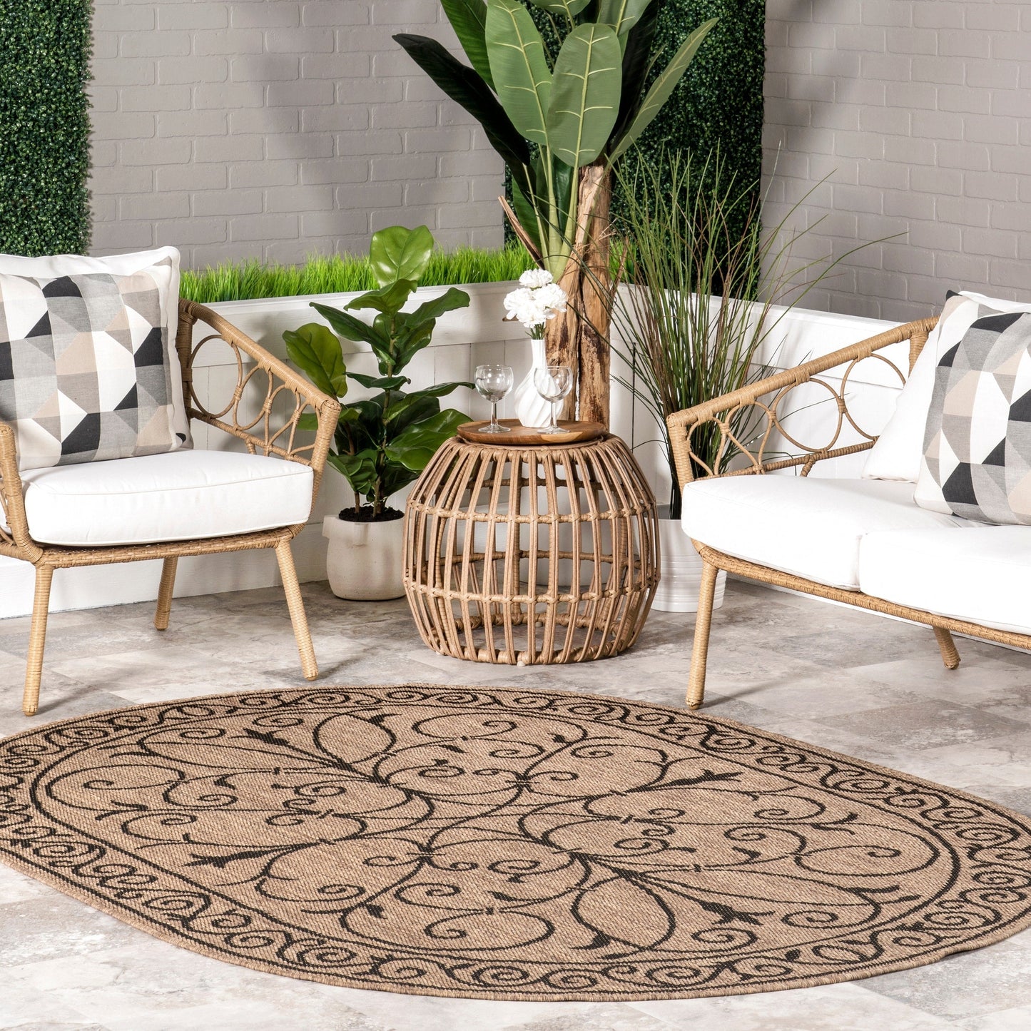 Tapis traditionnel d'intérieur/extérieur Nuloom Kathleen