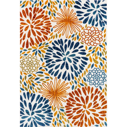 Tapis d'intérieur/extérieur à motif floral audacieux Nuloom Ronda