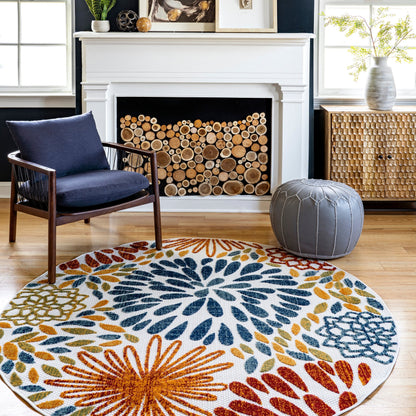 Tapis d'intérieur/extérieur à motif floral audacieux Nuloom Ronda