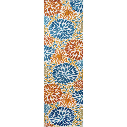 Tapis d'intérieur/extérieur à motif floral audacieux Nuloom Ronda