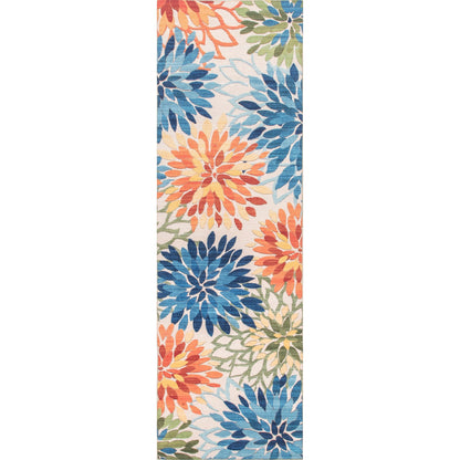 Tapis d'intérieur/extérieur lavable en machine à motif floral Nuloom Rosana