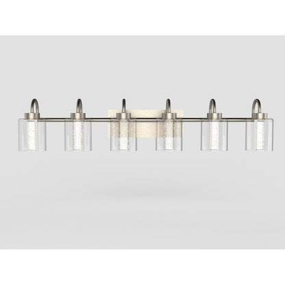 Appliques de vanité en nickel brossé avec verre à bulles en cristal