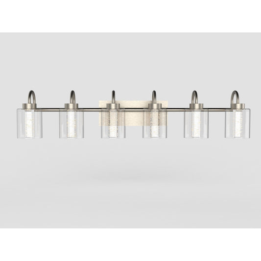 Appliques de vanité en nickel brossé avec verre à bulles en cristal