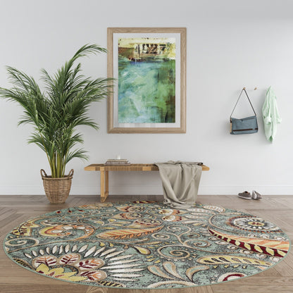 Caprice Mid-Century Modern Floral Indoor Area Rug