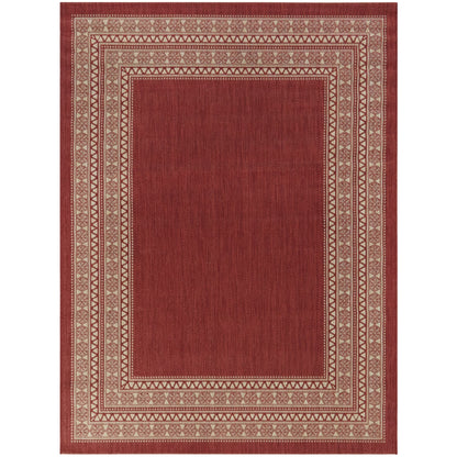 Tapis d'intérieur/extérieur à bordure transitionnelle Carew