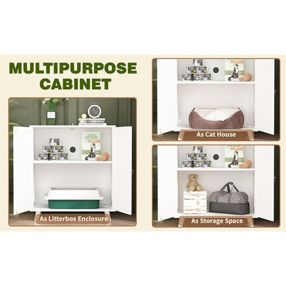 Bac à litière pour chat, maison pour chat, table d'appoint, porte, armoire, bibliothèque