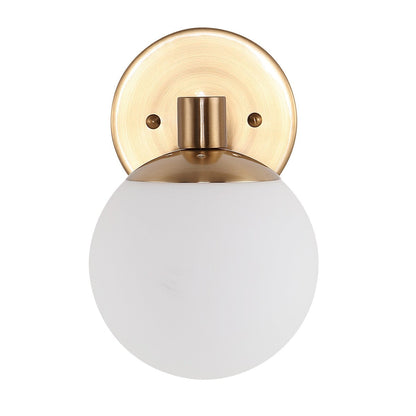 Cecil Globe Meuble-lavabo moderne contemporain à LED en métal et verre dépoli, par JONATHAN Y