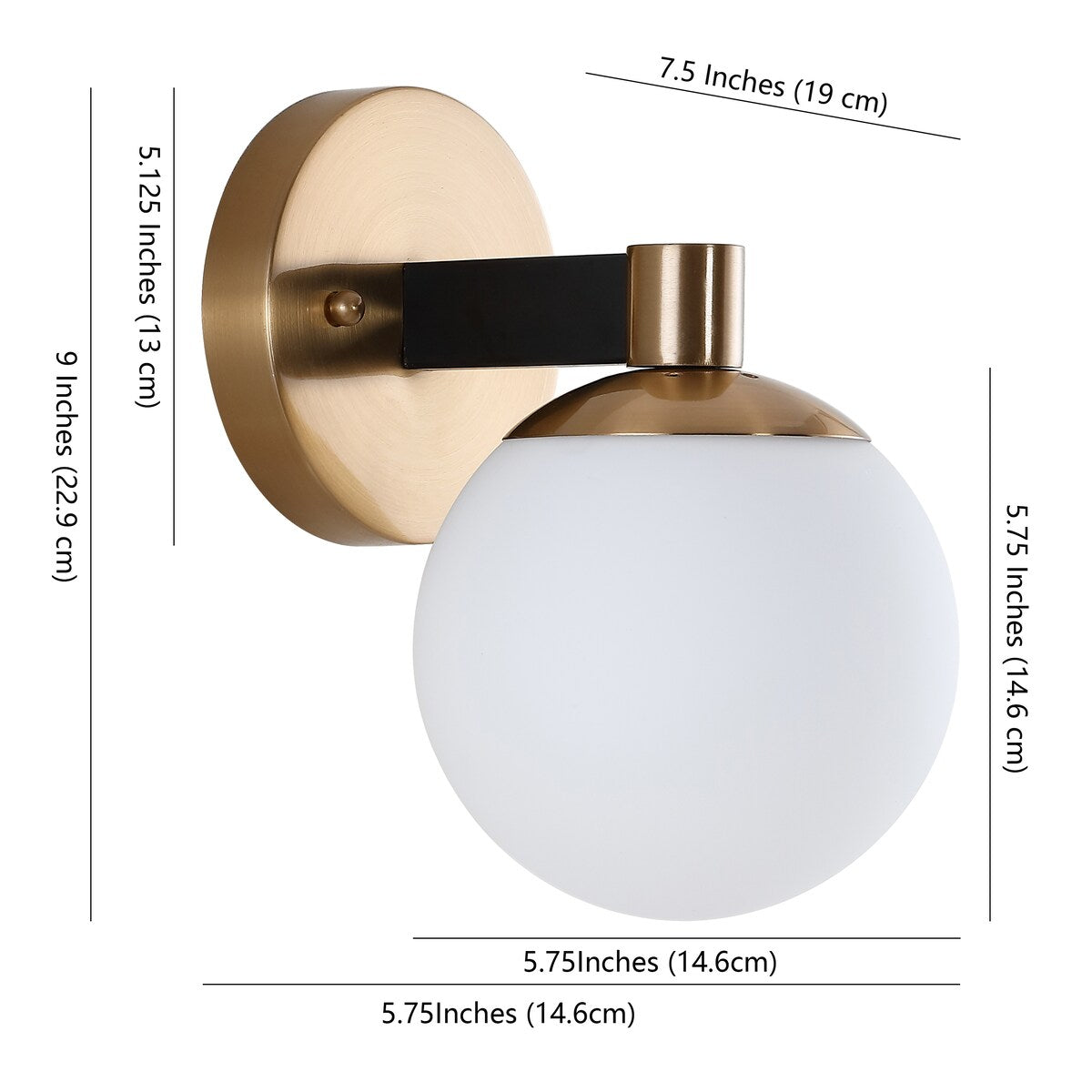 Cecil Globe Meuble-lavabo moderne contemporain à LED en métal et verre dépoli, par JONATHAN Y