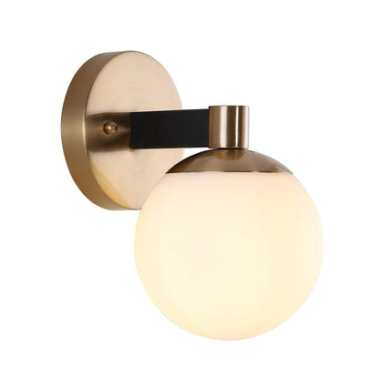Cecil Globe Meuble-lavabo moderne contemporain à LED en métal et verre dépoli, par JONATHAN Y