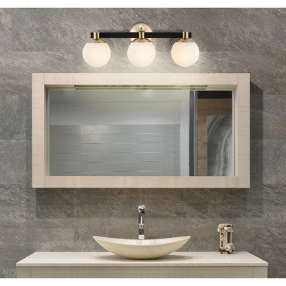 Cecil Globe Meuble-lavabo moderne contemporain à LED en métal et verre dépoli, par JONATHAN Y