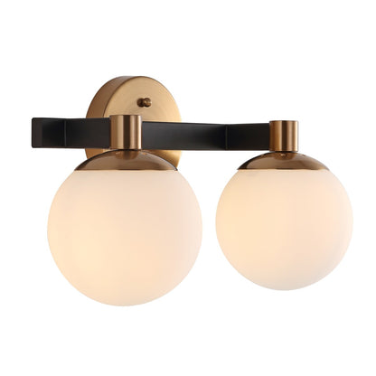 Cecil Globe Meuble-lavabo moderne contemporain à LED en métal et verre dépoli, par JONATHAN Y