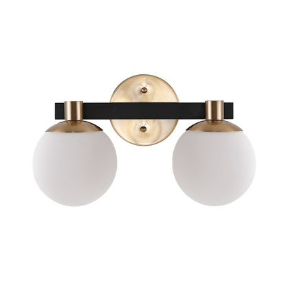 Cecil Globe Meuble-lavabo moderne contemporain à LED en métal et verre dépoli, par JONATHAN Y