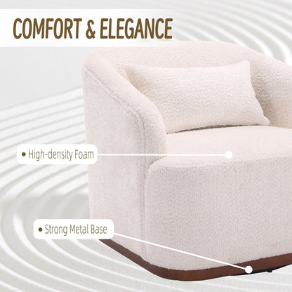 Chenille Swivel Barrel Chair, 360-Degree Comfy Accent Sofa for Living Room, Bedroom, and Study with Removable Cushion