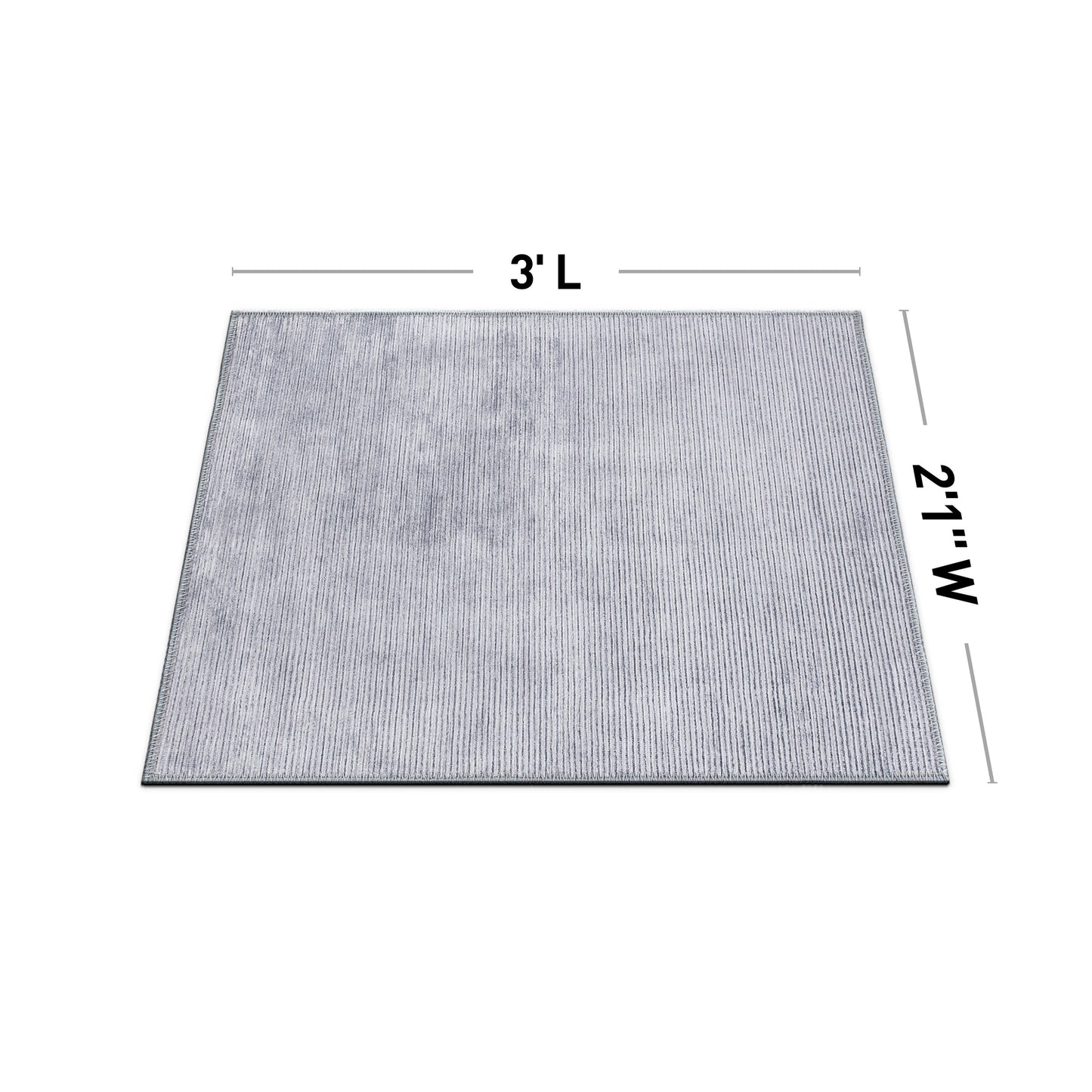 Tapis contemporain à rayures vieillies lavable en machine