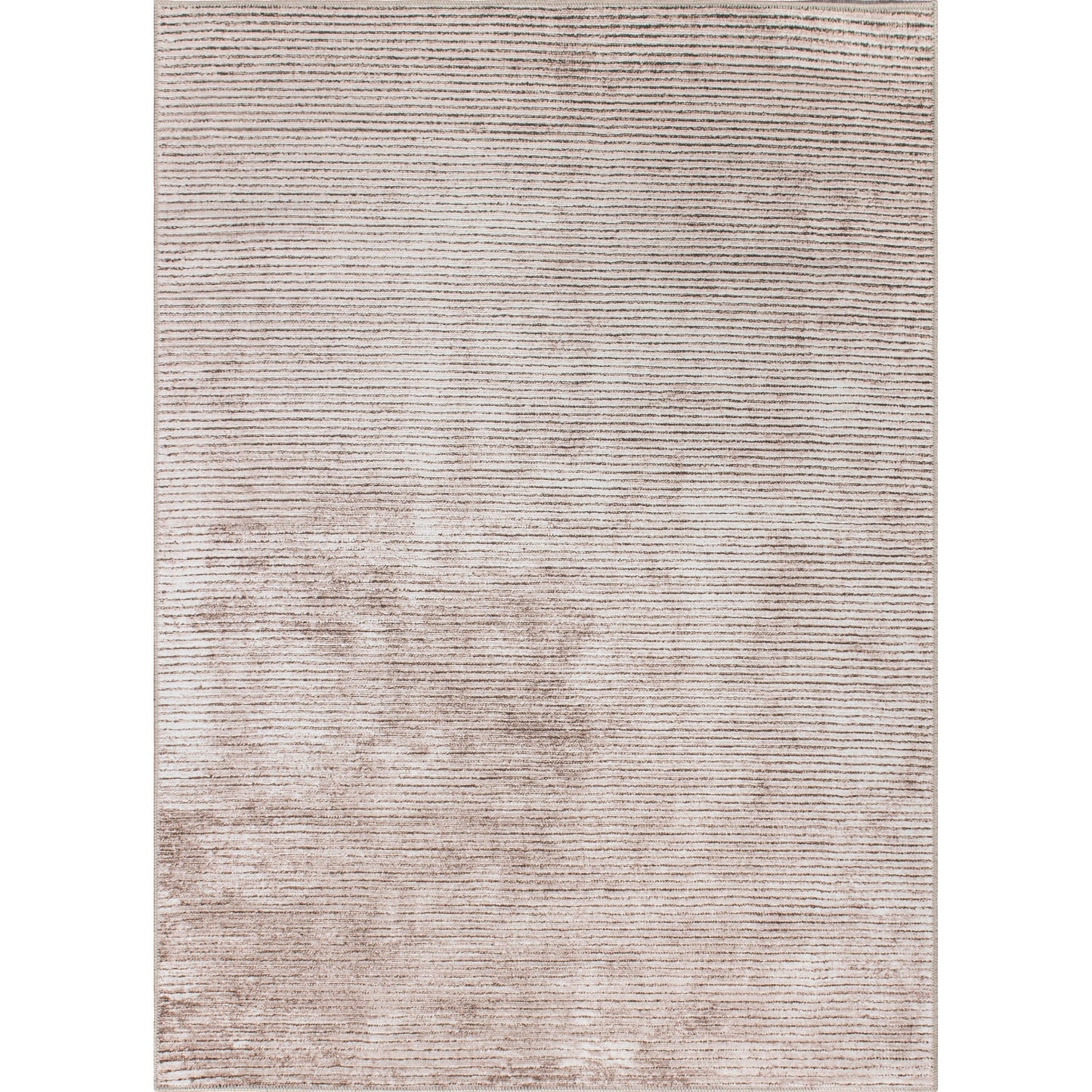 Tapis contemporain à rayures vieillies lavable en machine