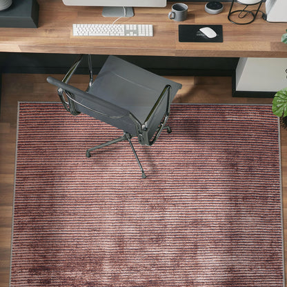 Tapis contemporain à rayures vieillies lavable en machine