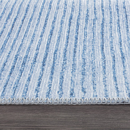 Tapis contemporain à rayures vieillies lavable en machine