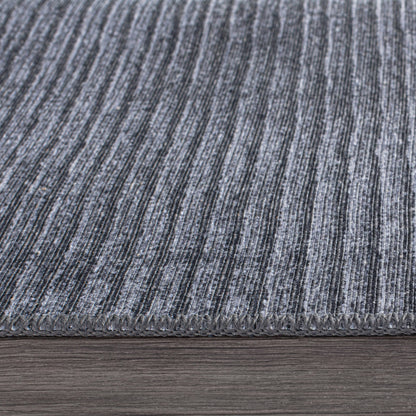 Tapis contemporain à rayures vieillies lavable en machine