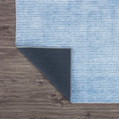 Tapis contemporain à rayures vieillies lavable en machine