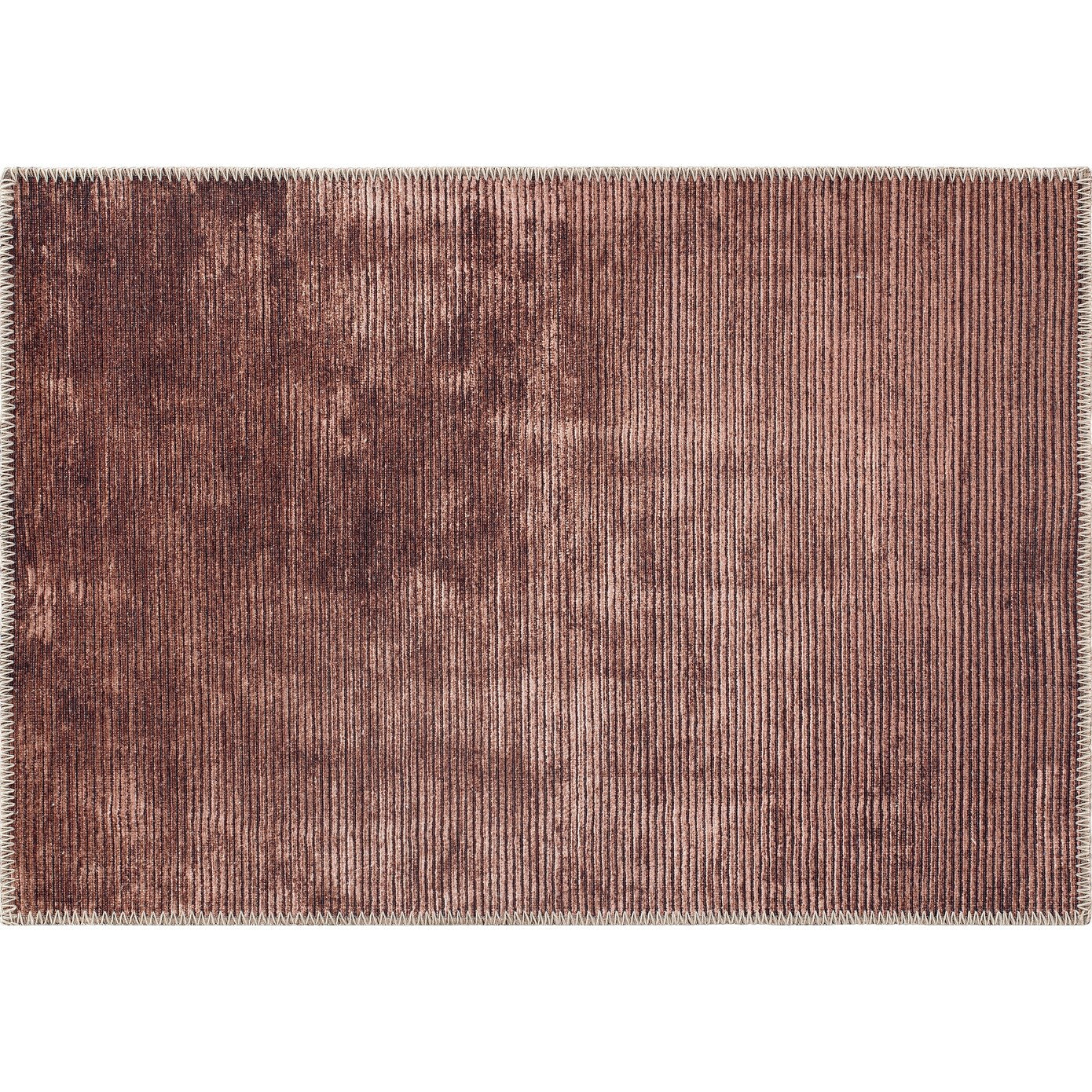 Tapis contemporain à rayures vieillies lavable en machine