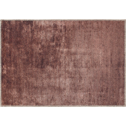 Tapis contemporain à rayures vieillies lavable en machine