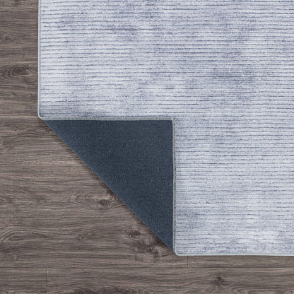 Tapis contemporain à rayures vieillies lavable en machine