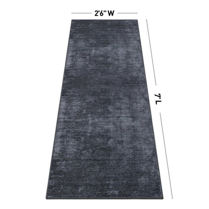 Tapis contemporain à rayures vieillies lavable en machine