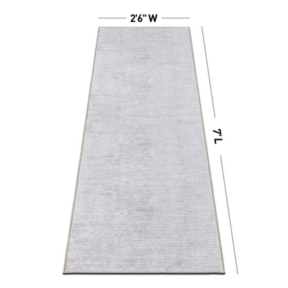 Tapis contemporain à rayures vieillies lavable en machine