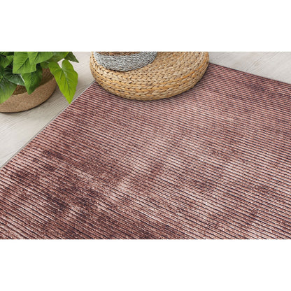 Tapis contemporain à rayures vieillies lavable en machine
