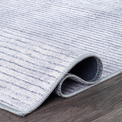 Tapis contemporain à rayures vieillies lavable en machine