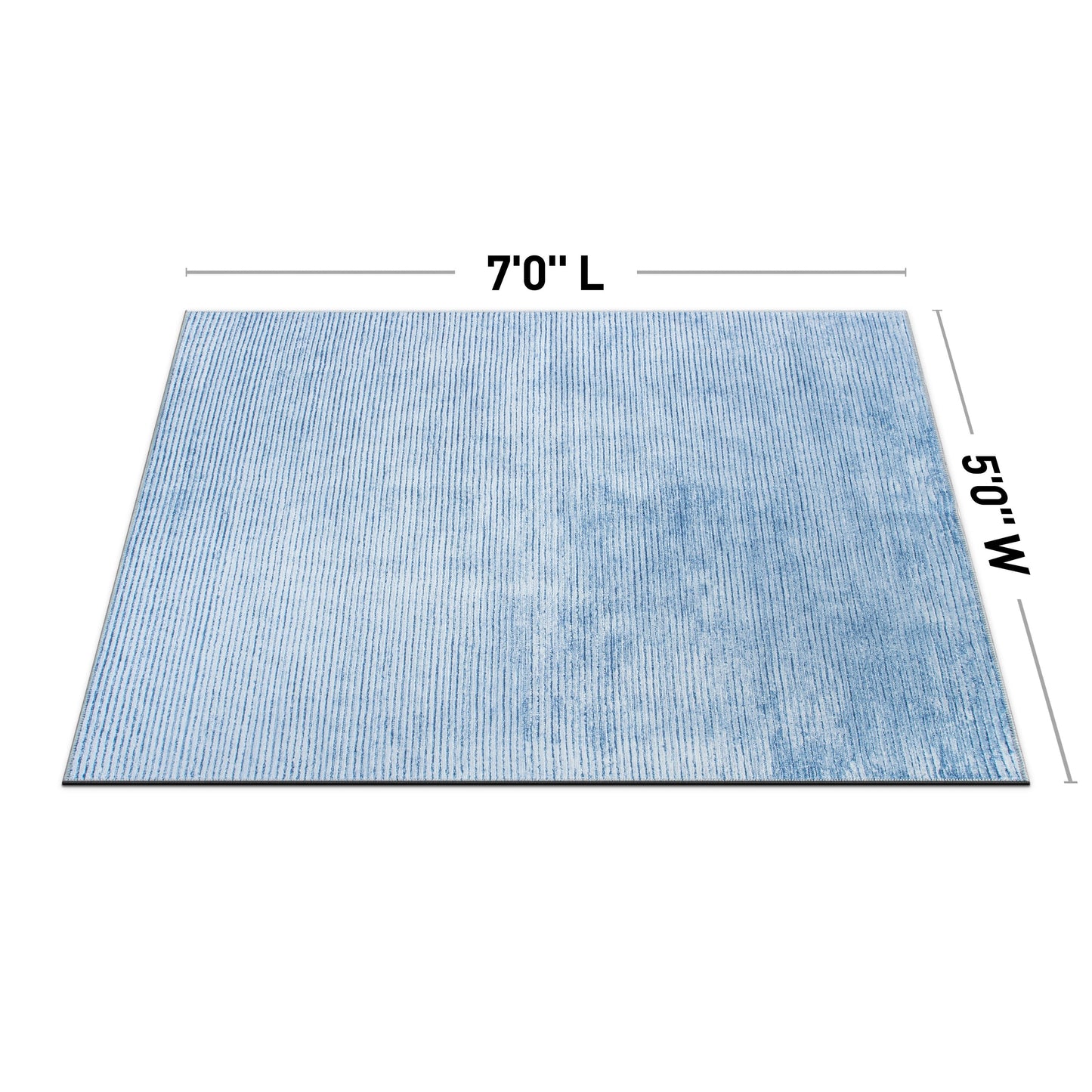 Tapis contemporain à rayures vieillies lavable en machine