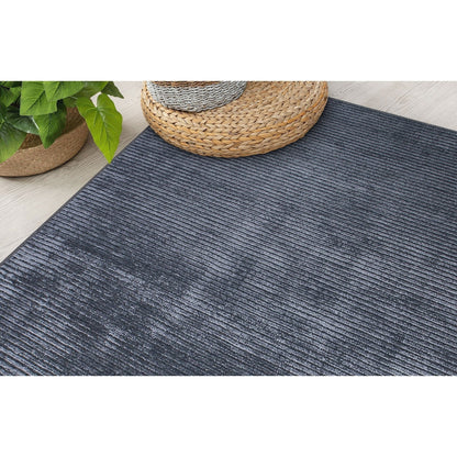 Tapis contemporain à rayures vieillies lavable en machine