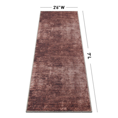 Tapis contemporain à rayures vieillies lavable en machine
