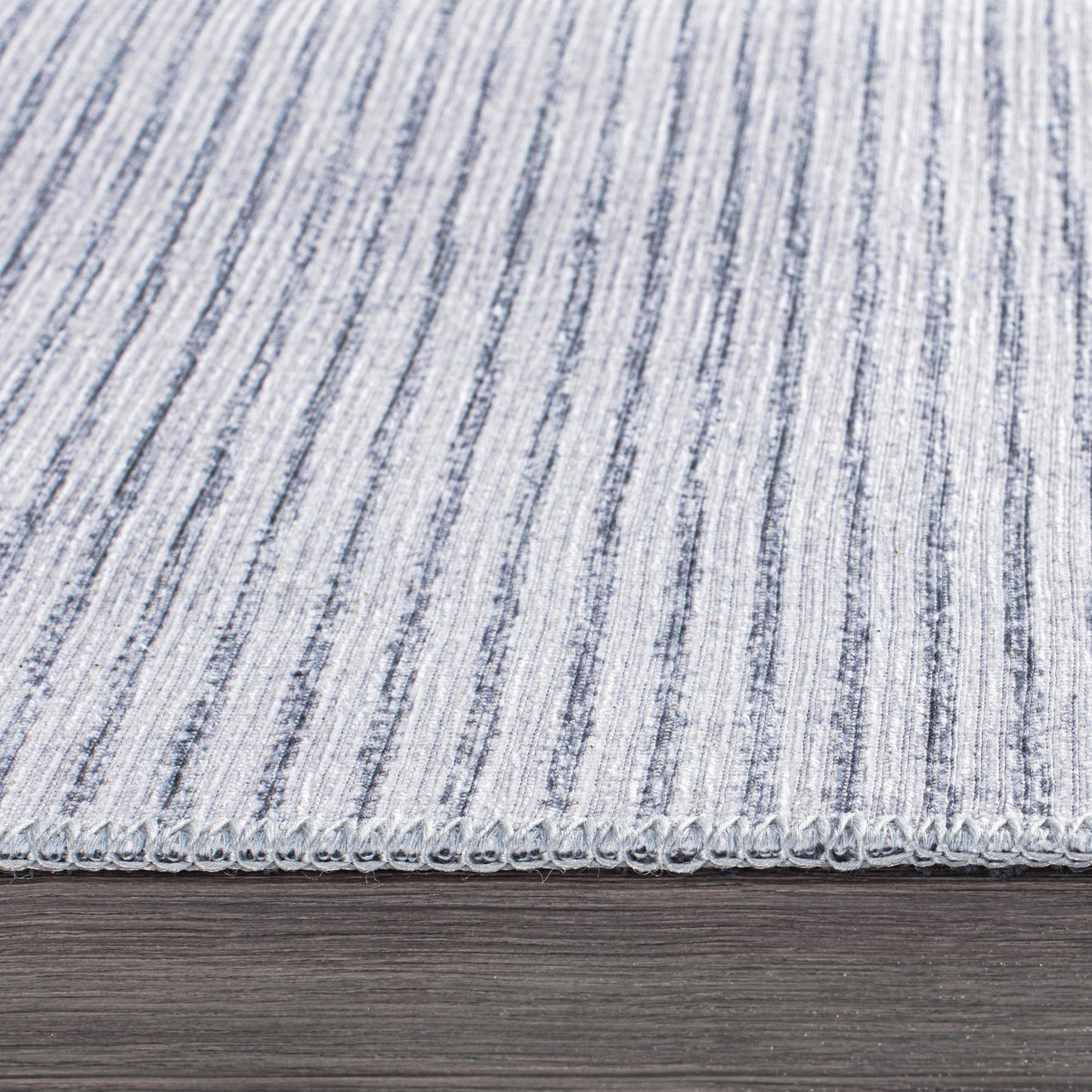 Tapis contemporain à rayures vieillies lavable en machine