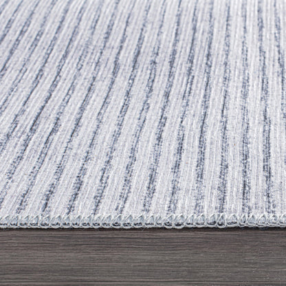 Tapis contemporain à rayures vieillies lavable en machine