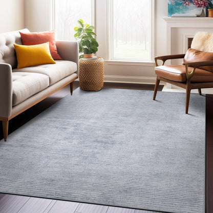 Tapis contemporain à rayures vieillies lavable en machine