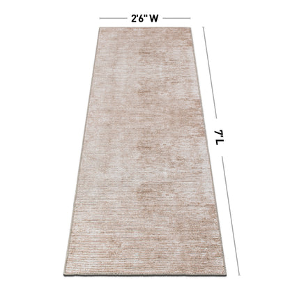 Tapis contemporain à rayures vieillies lavable en machine