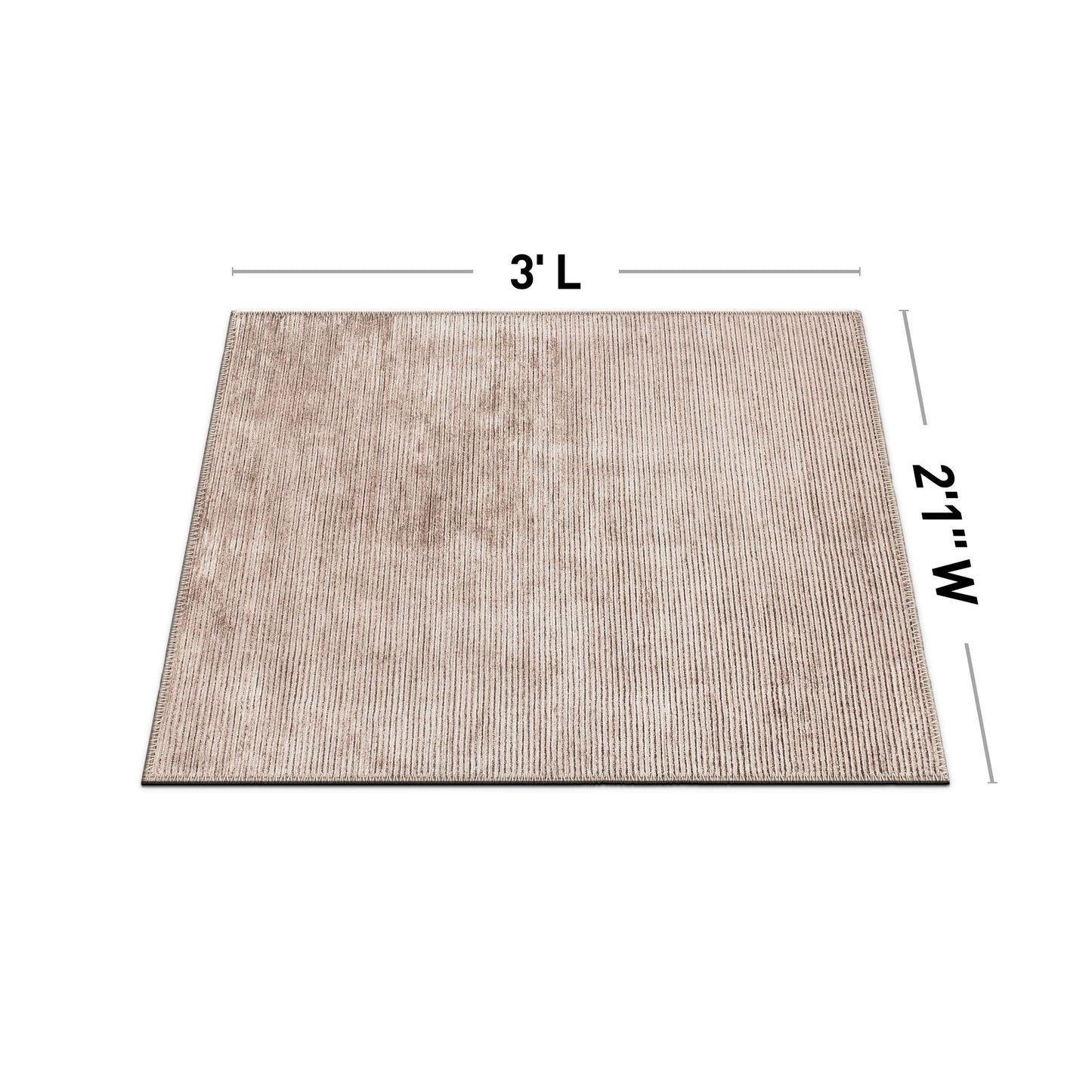 Tapis contemporain à rayures vieillies lavable en machine