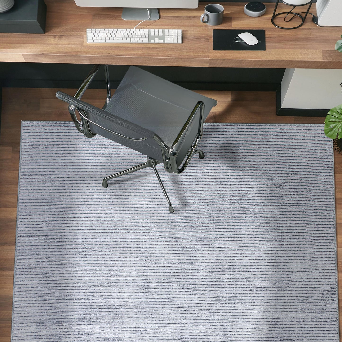 Tapis contemporain à rayures vieillies lavable en machine