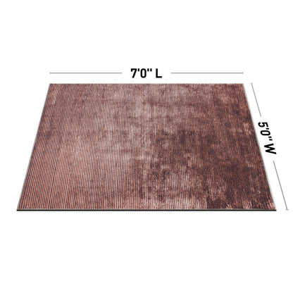 Tapis contemporain à rayures vieillies lavable en machine