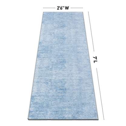 Tapis contemporain à rayures vieillies lavable en machine