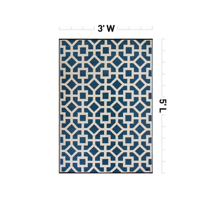 Tapis d'extérieur réversibles en plastique à motifs géométriques contemporains