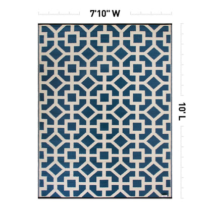 Tapis d'extérieur réversibles en plastique à motifs géométriques contemporains