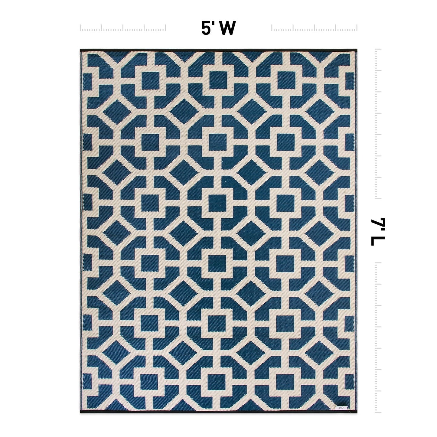 Tapis d'extérieur réversibles en plastique à motifs géométriques contemporains