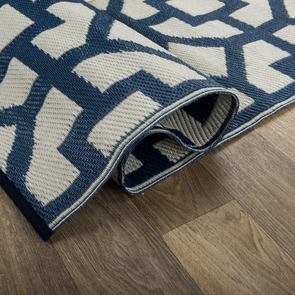 Tapis d'extérieur réversibles en plastique à motifs géométriques contemporains