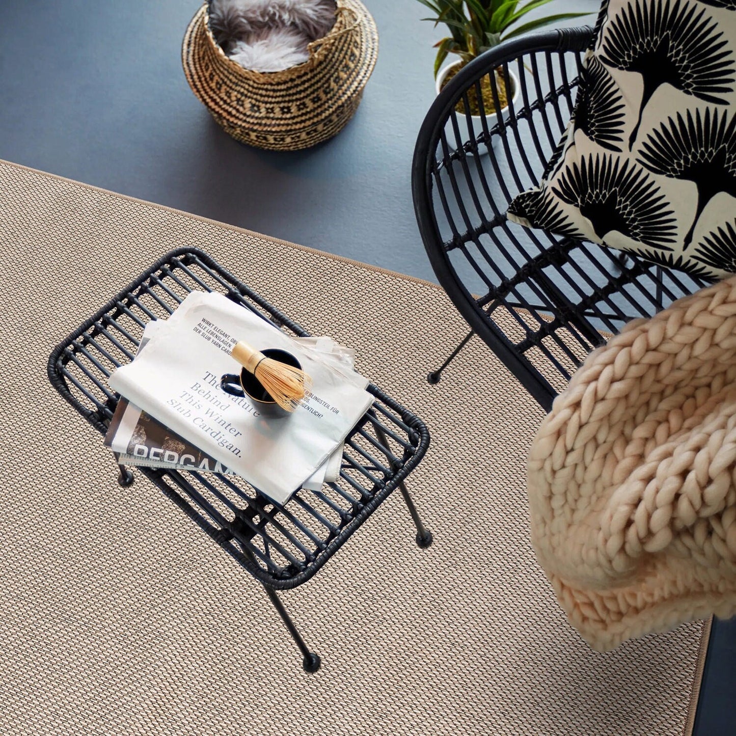 Tapis contemporain solide pour intérieur/extérieur