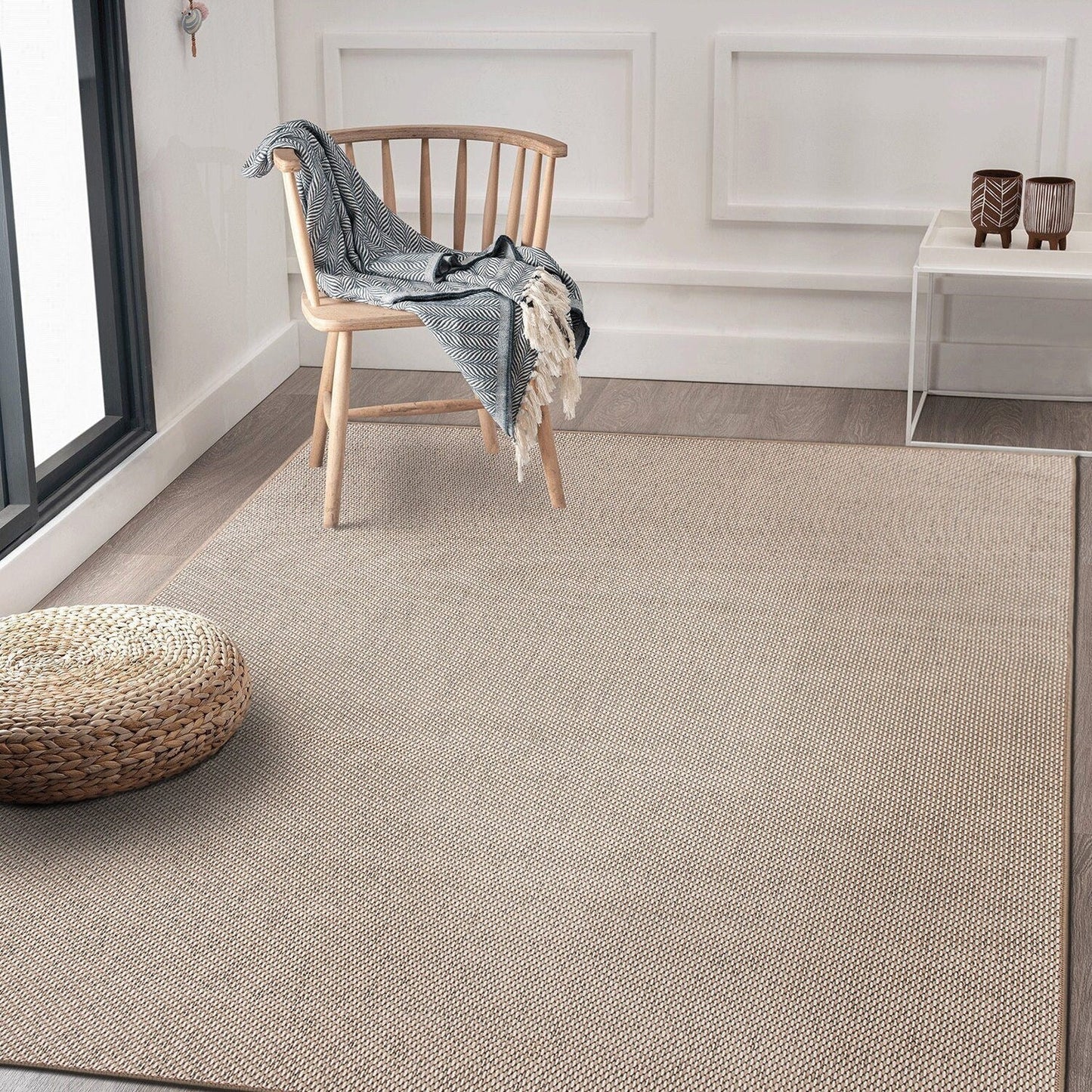 Tapis contemporain solide pour intérieur/extérieur