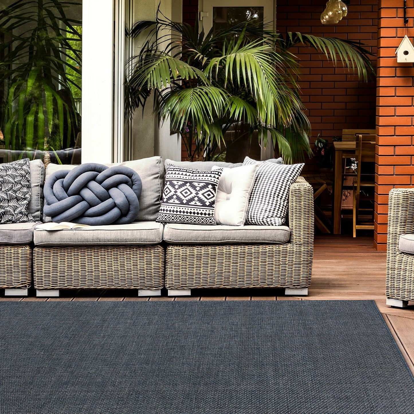 Tapis contemporain solide pour intérieur/extérieur